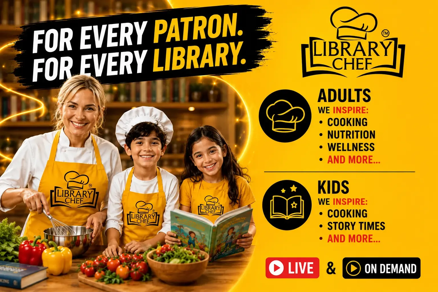 Library Cooking Program Logo Live Cooking & Wellness Programs for Public Libraries